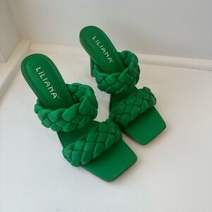 Liliana Emerald Braided Heels